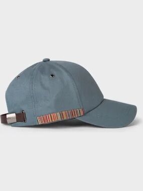 Paul Smith Denim Signature Baseball Cap with Leather Strap NWT